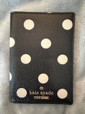 kate spade Black and White Polka Dot Passport Cover